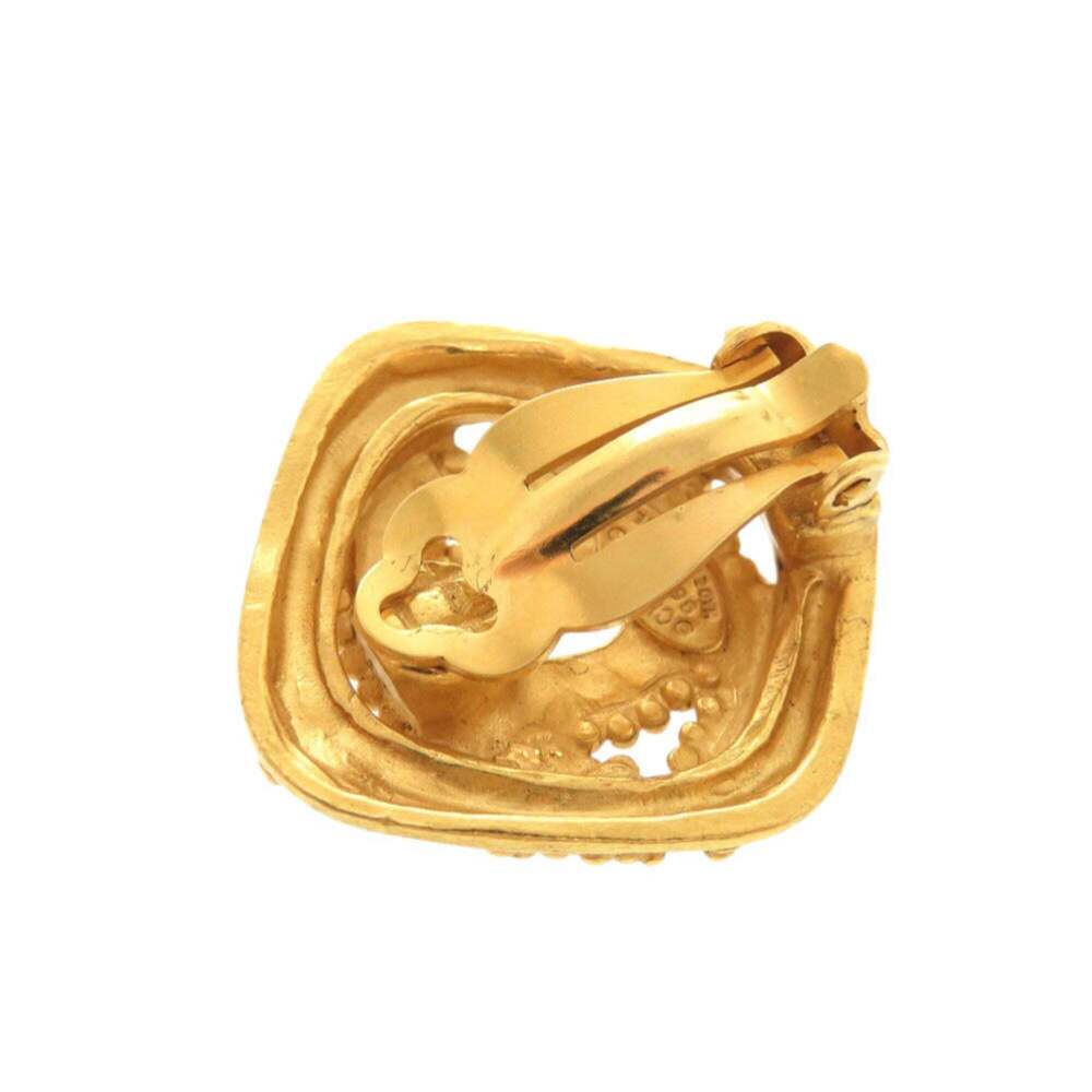 CHANEL Vintage Gold Logo Earrings - Picture 9 of 10